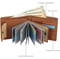 SAMTROHMen Tan Artificial Leather Wallet - Mini (8 Card Slots)
