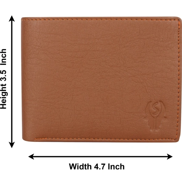 SAMTROHMen Tan Artificial Leather Wallet - Mini (8 Card Slots)