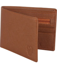 SAMTROHMen Tan Artificial Leather Wallet - Mini (8 Card Slots)