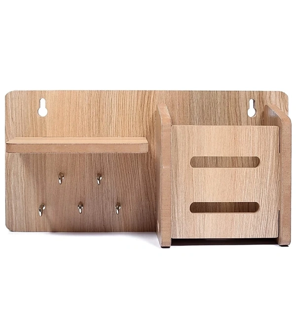 LICHEE 5 Hooks and 1 Mobile 2 in 1Premium Wooden Keys & Mobile Standfor Entryway, Kitchen, Office, Mudroom,Wall Mount Decorative Keys OrganizerKey Holder Wood Key Holder (5 Hooks)