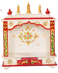 kamdhenu art and craft Mandir Temple forHome Pooja, Arti Solid Wood Home TempleSolid Wood Home Temple Solid Wood HomeTemple (Height: 70, Pre-assembled)