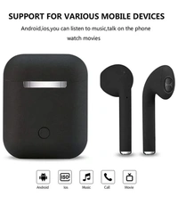 i12 Wireless Bluetooth Earphone Portable Bluetooth Headset Bluetooth Headset (Black, In the Ear) - Black color and White Colors