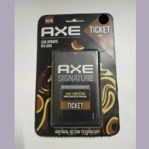 AXE POCKET FRAGRANCE - DARK TEMPTATION Axe Dark Temptation harnesses the rich, sweet scent of chocolate to leave you feeling deliciously confident all day. Now pocket-sized and in a pump spray format, always smell "ready" and great anytime, anywhere with the new Axe Pocket Fragrance - chocolate favourite