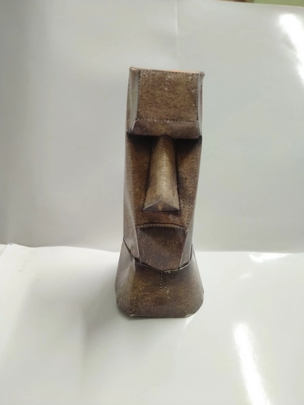Moai - Paper Craft Model | 3D Home Décor Bookshelf - coffee colour