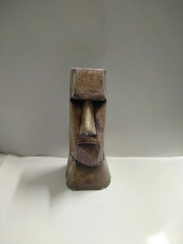 Moai - Paper Craft Model | 3D Home Décor Bookshelf - coffee colour