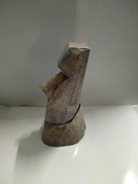 Moai - Paper Craft Model | 3D Home Décor Bookshelf - coffee colour