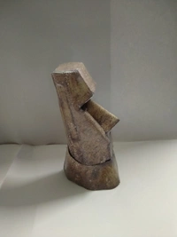 Moai - Paper Craft Model | 3D Home Décor Bookshelf - coffee colour
