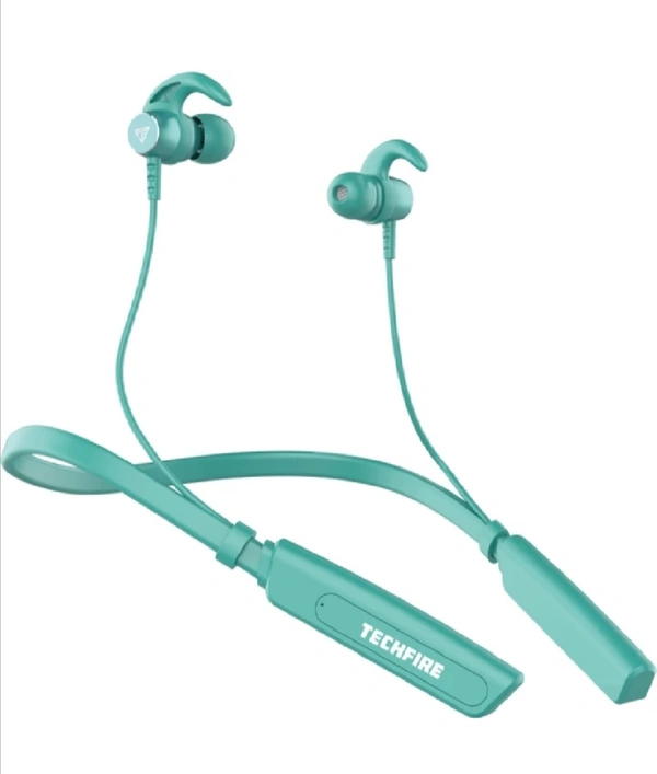 TECHFIRE Fire 500v2 Neckband hi-bass Wireless Bluetooth headphone Bluetooth Headset (Green, In the Ear)
