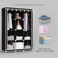 Perfect Homes Studio 3 Door 8 Shelf Carbon Steel Collapsible Wardrobe (Finish Color Chocolate Brown, DIY (Do-It-Yourself))