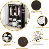 Perfect Homes Studio 3 Door 8 Shelf Carbon Steel Collapsible Wardrobe (Finish Color Chocolate Brown, DIY (Do-It-Yourself))