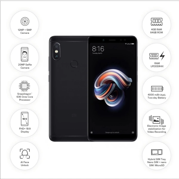 Redmi note 5 Refurbished - Black color
