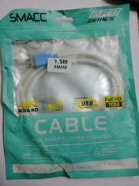 Male Female USB cable - White color