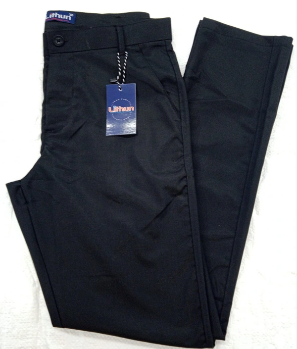 Men Slim Fit Grey Lycra Blend Trousers