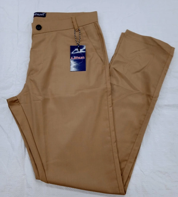 Men Slim Fit Grey Lycra Blend Trousers