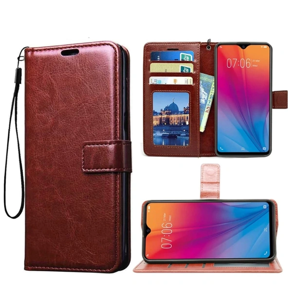 Coverage Flip Cover for Pocket Case Samsung J7 Prime SM-G610F (Brown, Magnetic Case)