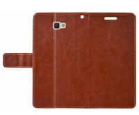 Coverage Flip Cover for Pocket Case Samsung J7 Prime SM-G610F (Brown, Magnetic Case)