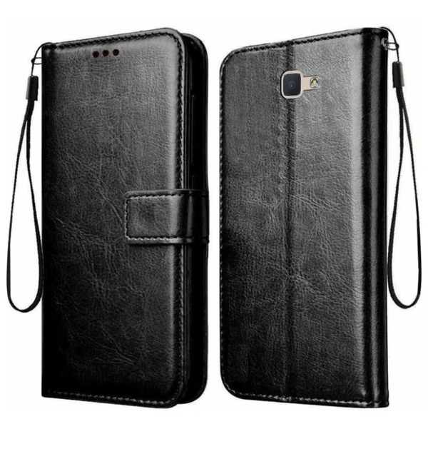 Coverage Flip Cover for Samsung J7 Prime SM-G610F (Black, Magnetic Case)