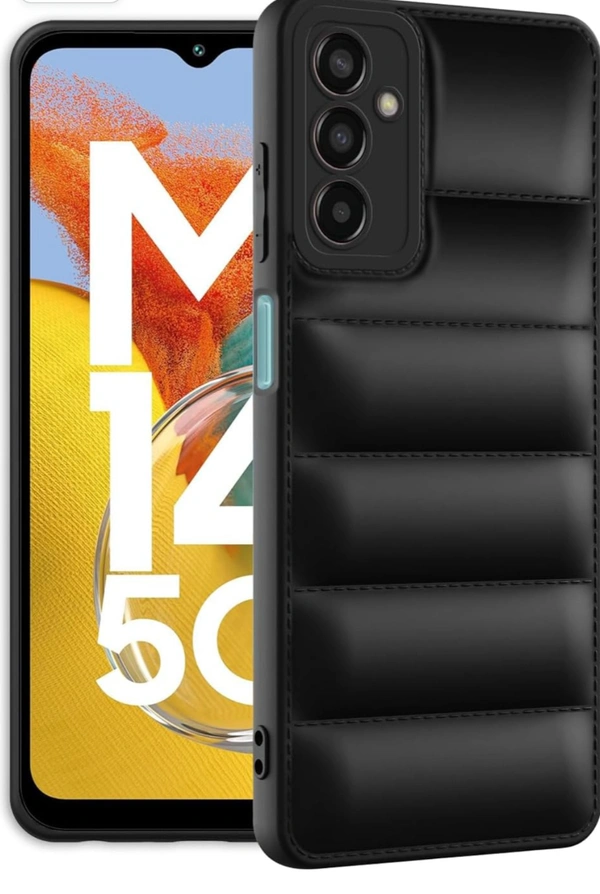  Solimo Puffer Case Camera Protection Soft Back Cover for Samsung Galaxy M14 5G - Black