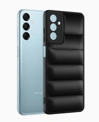  Solimo Puffer Case Camera Protection Soft Back Cover for Samsung Galaxy M14 5G - Black