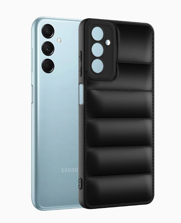  Solimo Puffer Case Camera Protection Soft Back Cover for Samsung Galaxy M14 5G - Black