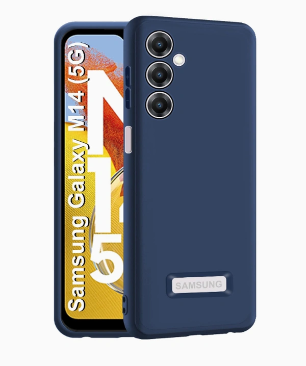 CEDO Samsung Galaxy M14 (5G) Back Cover | Camera Bump Protection & Inner Velvet Fabric Lining | Ultra Slim Matte Soft Rubberised Case Cover (Blue