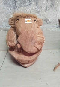 Ganesh Carving On Coconut Husk Handmade idol Statue Showpiece