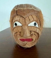 Monkey Carving On Coconut Husk Handmade idol Statue Showpiece