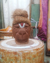 Monkey Carving On Coconut Husk Handmade idol Statue Showpiece