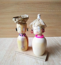 MEERAN ART AND CRAFTS Channapatna Toys Handmade Wooden Toys for Kids Handcrafted Wooden Spring Head Adivasi Coup