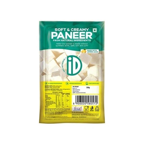 iD Soft And Creamy Paneer - 200g