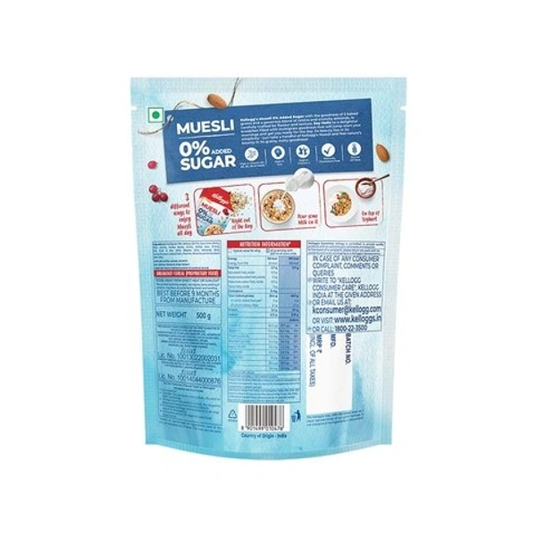 Kellogg's with 0% Added Sugar Muesli - 500g