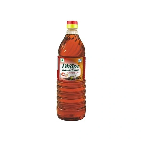 Dhara Kachi Ghani Mustard Oil - 1 Ltr