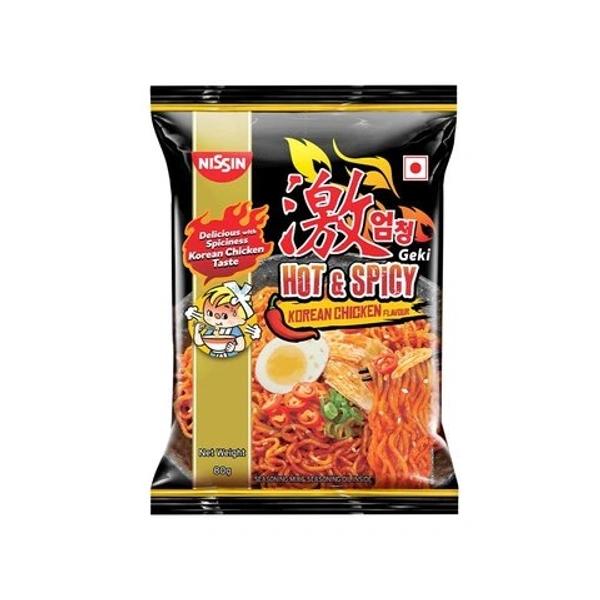 Nissin Geki - Hot & Spicy Korean Chicken Flavoured Instant Noodles - 80g