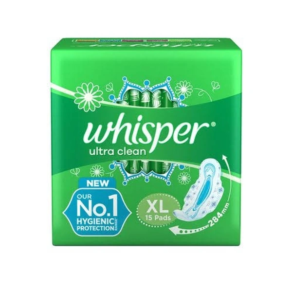 Whisper Ultra Clean Sanitary Pads - Xl - 30 Pcs