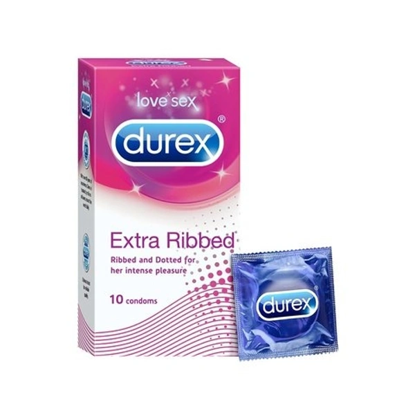 Durex Extra Ribbed Condom  - 3 Pcs