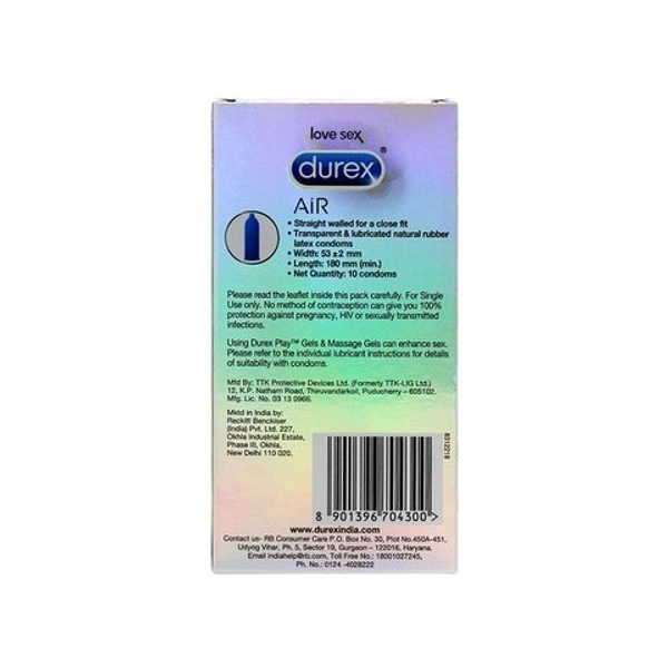 Durex Air Ultra Thin Condom  - 10 Pcs