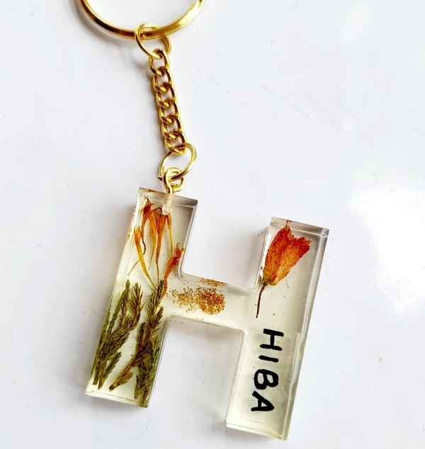 Resin Initial Keychain