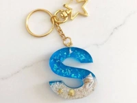 Resin Initial Keychain