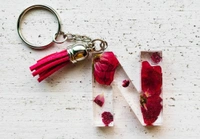 Resin Initial Keychain