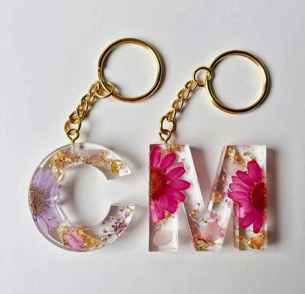Resin Initial Keychain