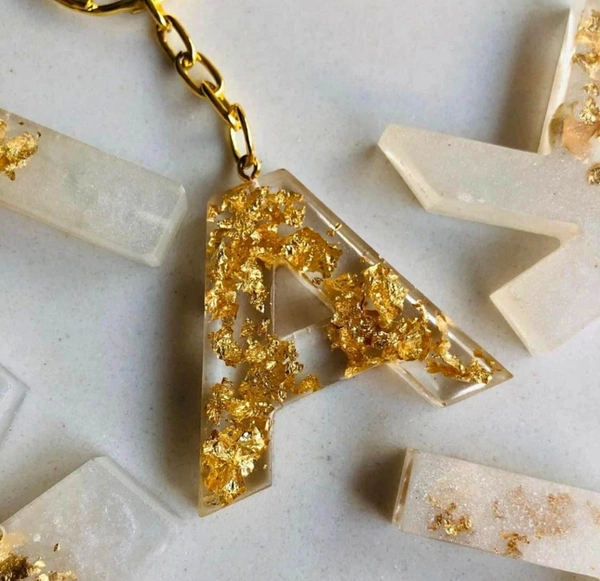 Resin Initial Keychain