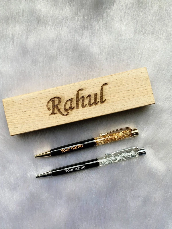 Wooden Box With Pens