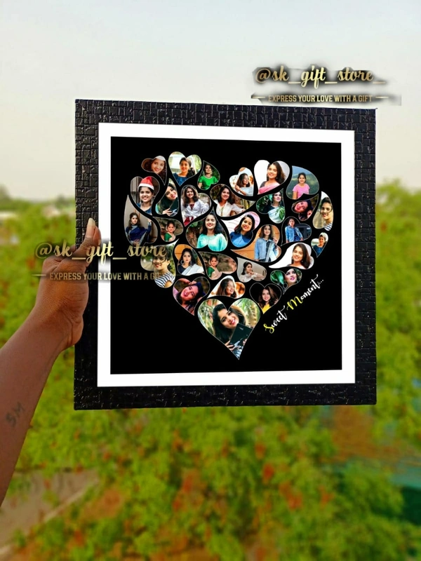 Collage Heart Frame - 12×12