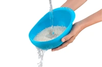 0081A Multi-Function with Integrated Colander Mixing Bowl Washing Rice, Vegetable and Fruits Drainer Bowl-Size: 21x17x8.5cm