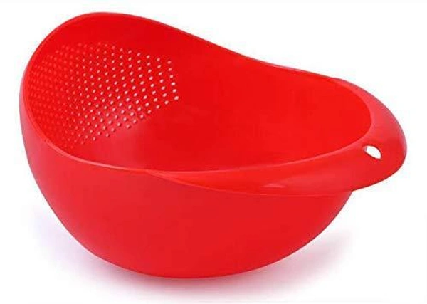 0081A Multi-Function with Integrated Colander Mixing Bowl Washing Rice, Vegetable and Fruits Drainer Bowl-Size: 21x17x8.5cm