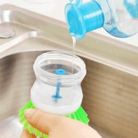 0159 Plastic Wash Basin Brush Cleaner with Liquid Soap Dispenser (Multicolour)