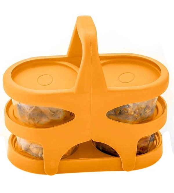 0170 Lunch Box (200 ml each Container) with Attractive Stand - 4 pcs