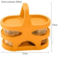 0170 Lunch Box (200 ml each Container) with Attractive Stand - 4 pcs