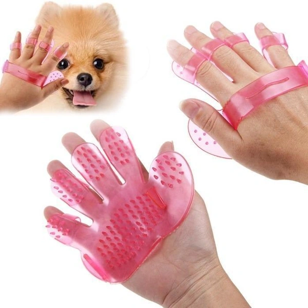 0172 Rubber Pet Cleaning Massaging Grooming Glove Brush
