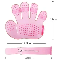 0172 Rubber Pet Cleaning Massaging Grooming Glove Brush